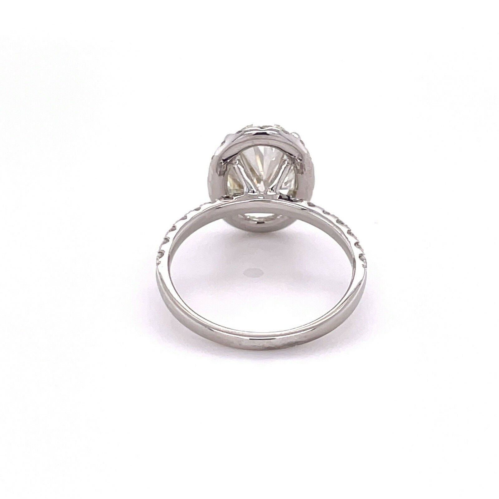 3.17 ct EGL Certified Oval Cut Diamond Halo Engagement Ring in 18k White Gold