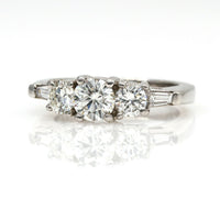 1.45 cttw Diamond Three-Stone Engagement Ring in Platinum