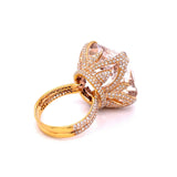 Women's Kunzite and Diamond Statement Ring in 18k Rose Gold