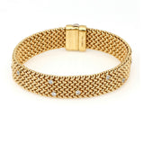Women's Diamond Mesh Statement Bracelet in 14k Yellow Gold