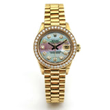 Rolex Lady Datejust President 18k Yellow Gold Watch Diamond MOP 69178