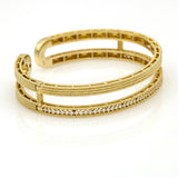 Roberto Coin Double Symphony Diamond 18K Yellow Gold Bangle Bracelet