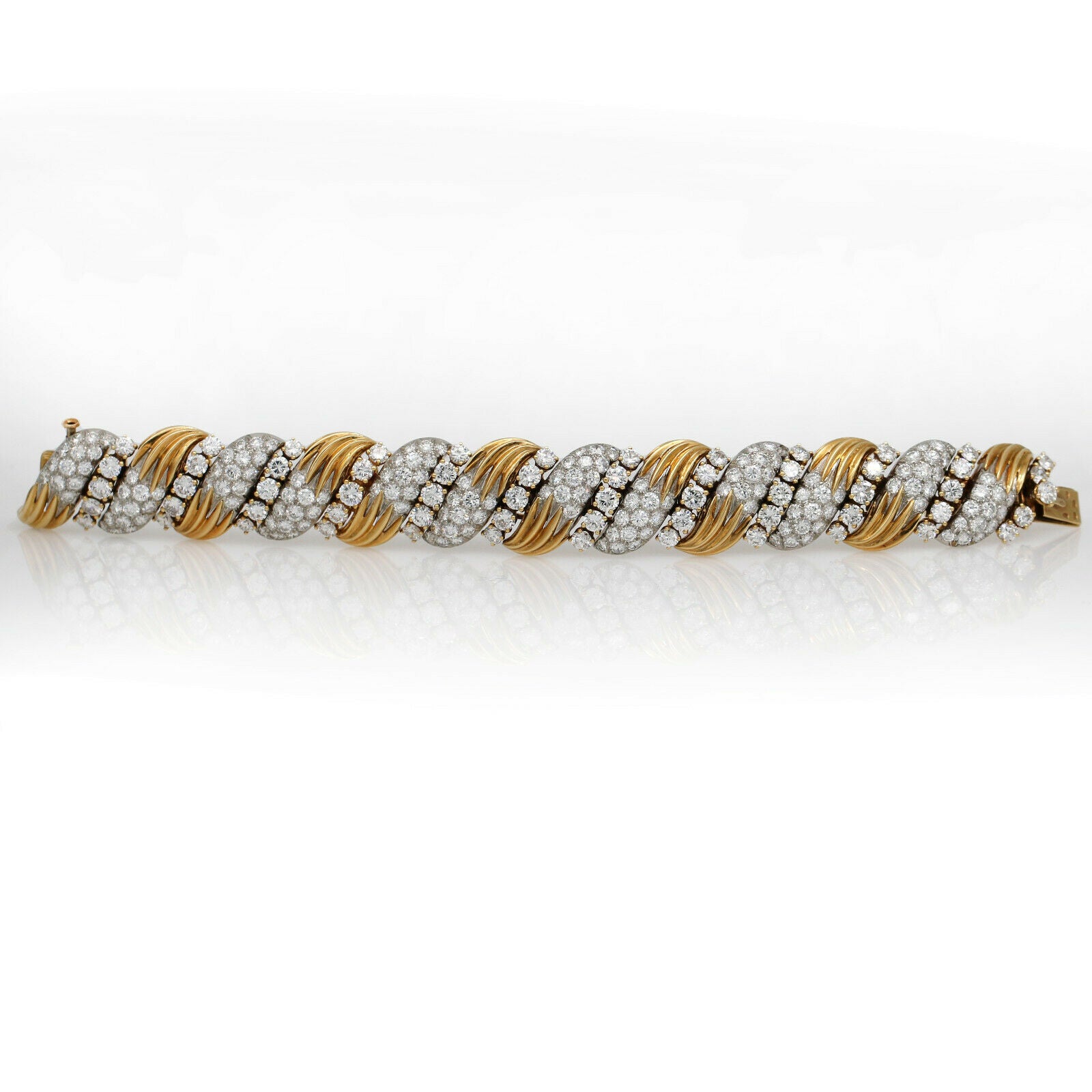 Van Cleef & Arpels Vintage Diamond Link Bracelet in 18k Yellow Gold