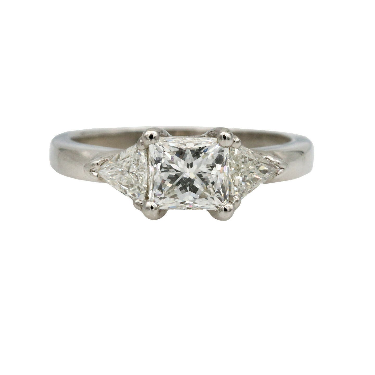 1.91 Princess Trillion Three-Stone Diamond Engagement Ring in Platinum