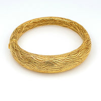 Chimento Leaves Hinged Bangle Bracelet in 18k Yellow Gold