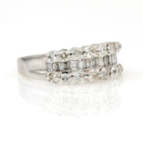 Women's Diamond Anniversary Band Ring in 14k White Gold 1.34 ct tw