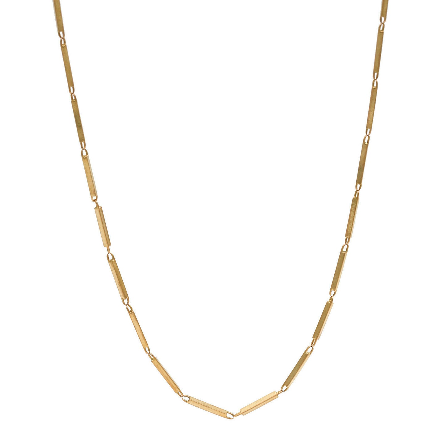 Unoairre Bar Link Chain Necklace in 18k Yellow Gold 18"