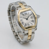 Ladies Cartier Roadster Two-Tone Stainless Steel 18k Gold Watch with Box & Strap