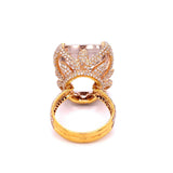 Women's Kunzite and Diamond Statement Ring in 18k Rose Gold