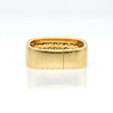 Hammerman Brothers Pave Diamond Cushion Cuff Band Ring in 18k Yellow Gold