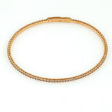 Women's Pave Diamond Flexible Bangle Bracelet in 18k Rose Gold 2.50 cttw