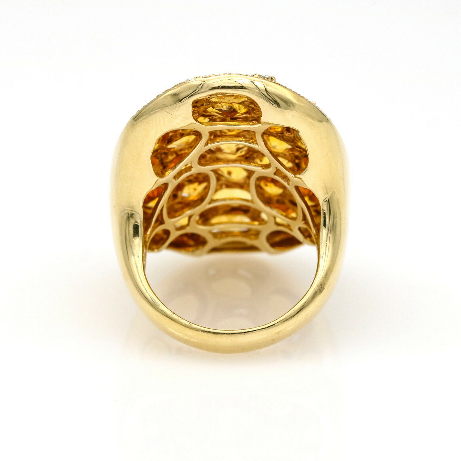 Women's Citrine and Diamond Oval Statement Ring in 14k Yellow Gold