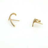 Women's Awareness Ribbon Diamond Bow Climber Earrings in 14k Yellow Gold