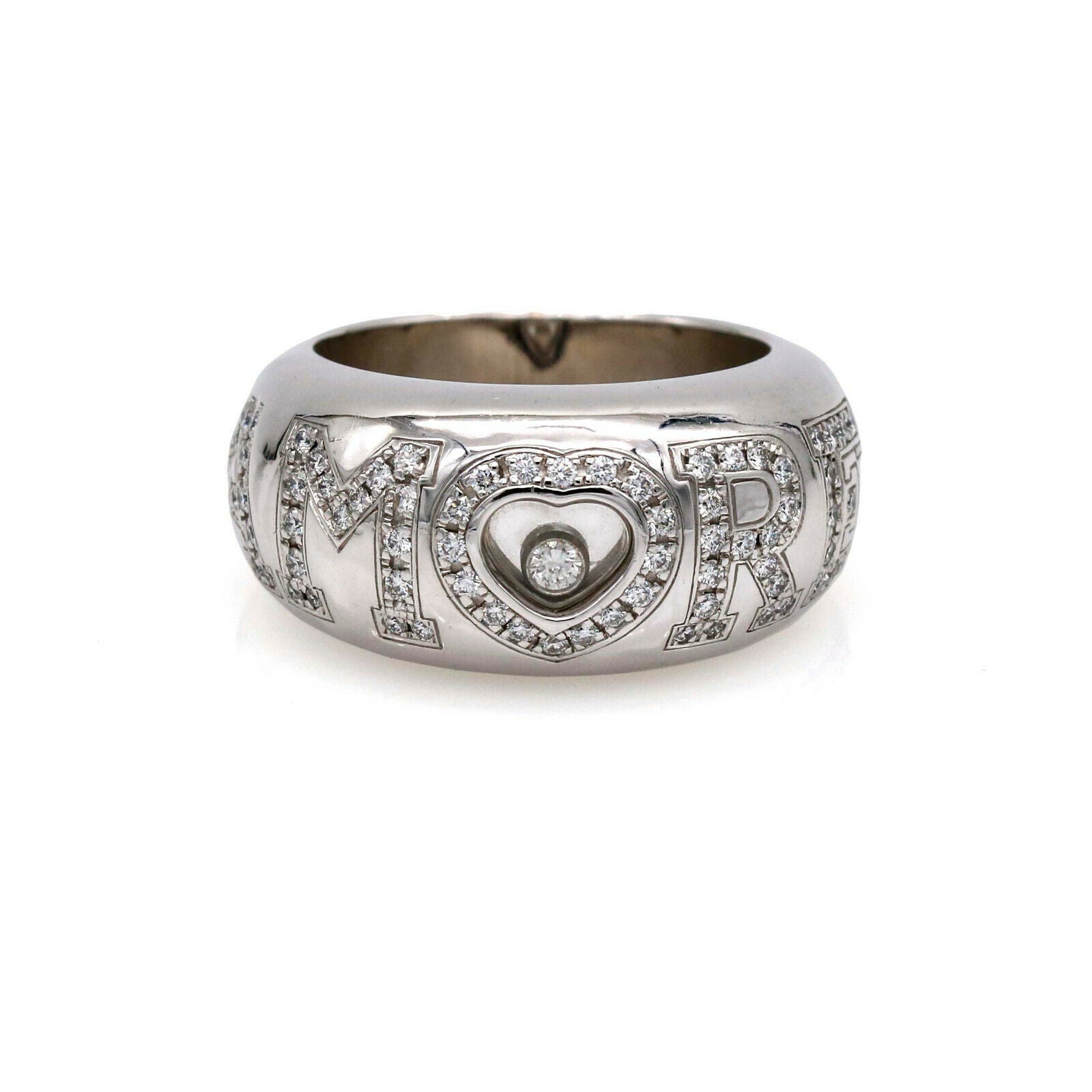 Chopard Amore Happy Diamond Band Ring in 18k White Gold