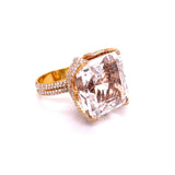 Women's Kunzite and Diamond Statement Ring in 18k Rose Gold