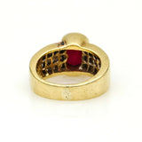 6.00 carat Signed Ruby and Diamond Statement Ring in 18k Yellow Gold