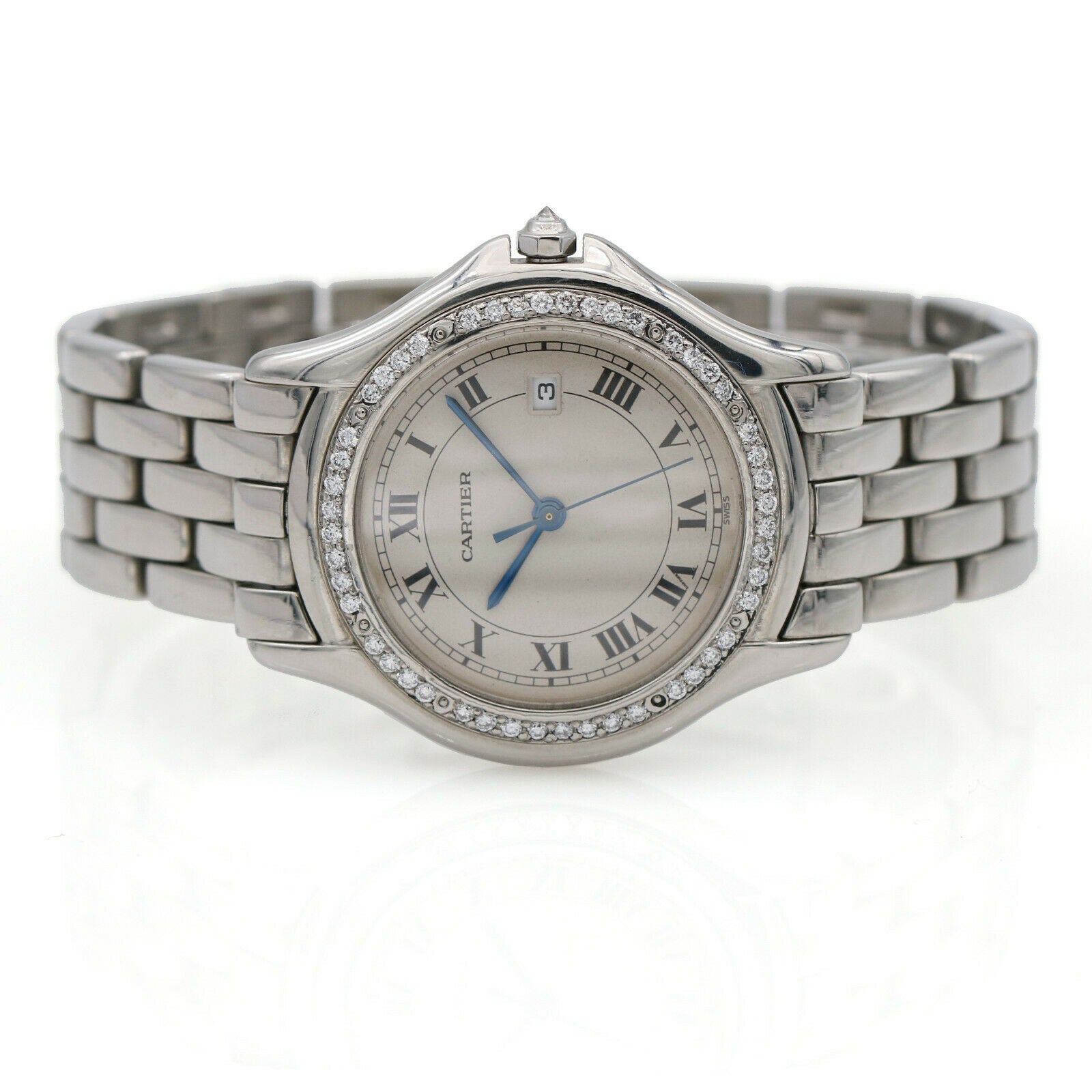 Cartier Cougar in Stainless Steel with Custom Diamond Bezel 987904