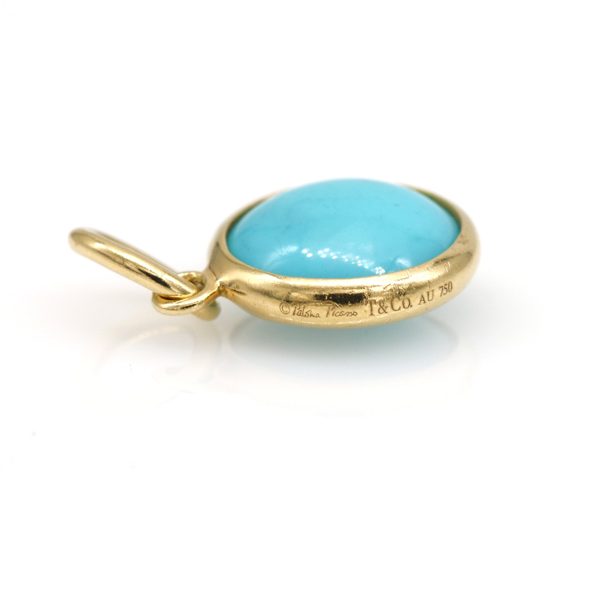Tiffany & Co. Paloma Picasso Turquoise Dot Charm in 18k Yellow Gold