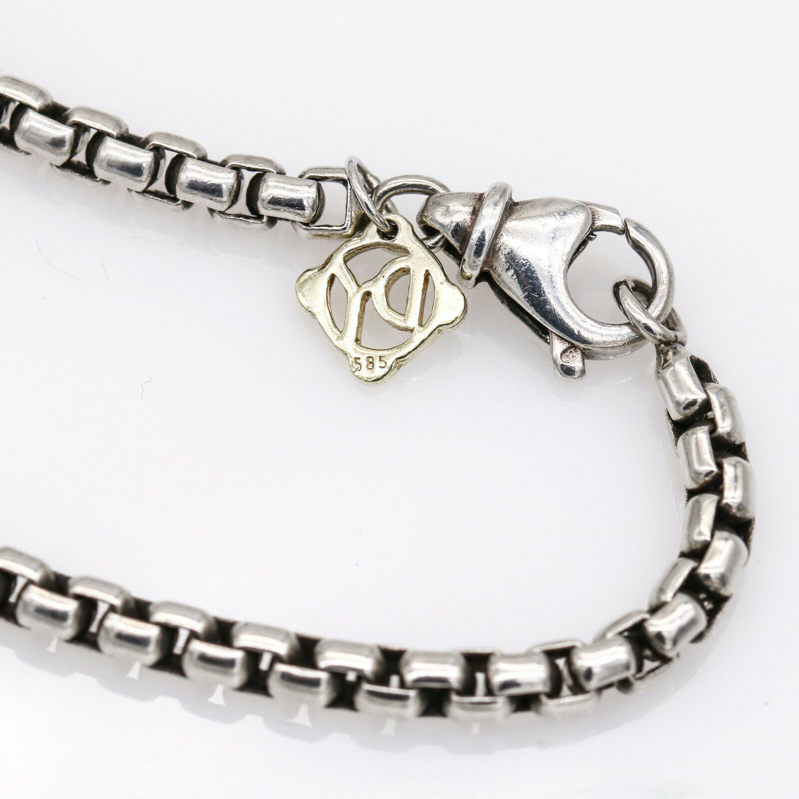 David Yurman Medium Box Chain Necklace with an Accent of 14K Gold, 3.6mm