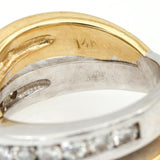 Women's Diamond Crossover Ring in 14k White and Yellow Gold