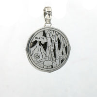 John Hardy Black Sapphire Large Bamboo Pendant in Sterling Silver