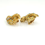 Lions Head Serpent Body Statement Earrings in 18k Yellow Gold with Turquoise