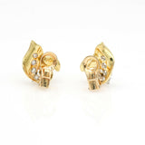 2.25 ct Diamond Leaf Earrings in 18k Yellow Gold