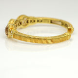 Judith Ripka Citrine Diamond Cuff Bangle Bracelet in 18k Yellow Gold