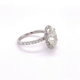 3.17 ct EGL Certified Oval Cut Diamond Halo Engagement Ring in 18k White Gold