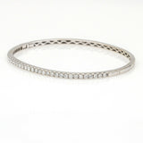 Women's Diamond Hinged Bangle Bracelet in 18k White Gold 1.36 ct tw