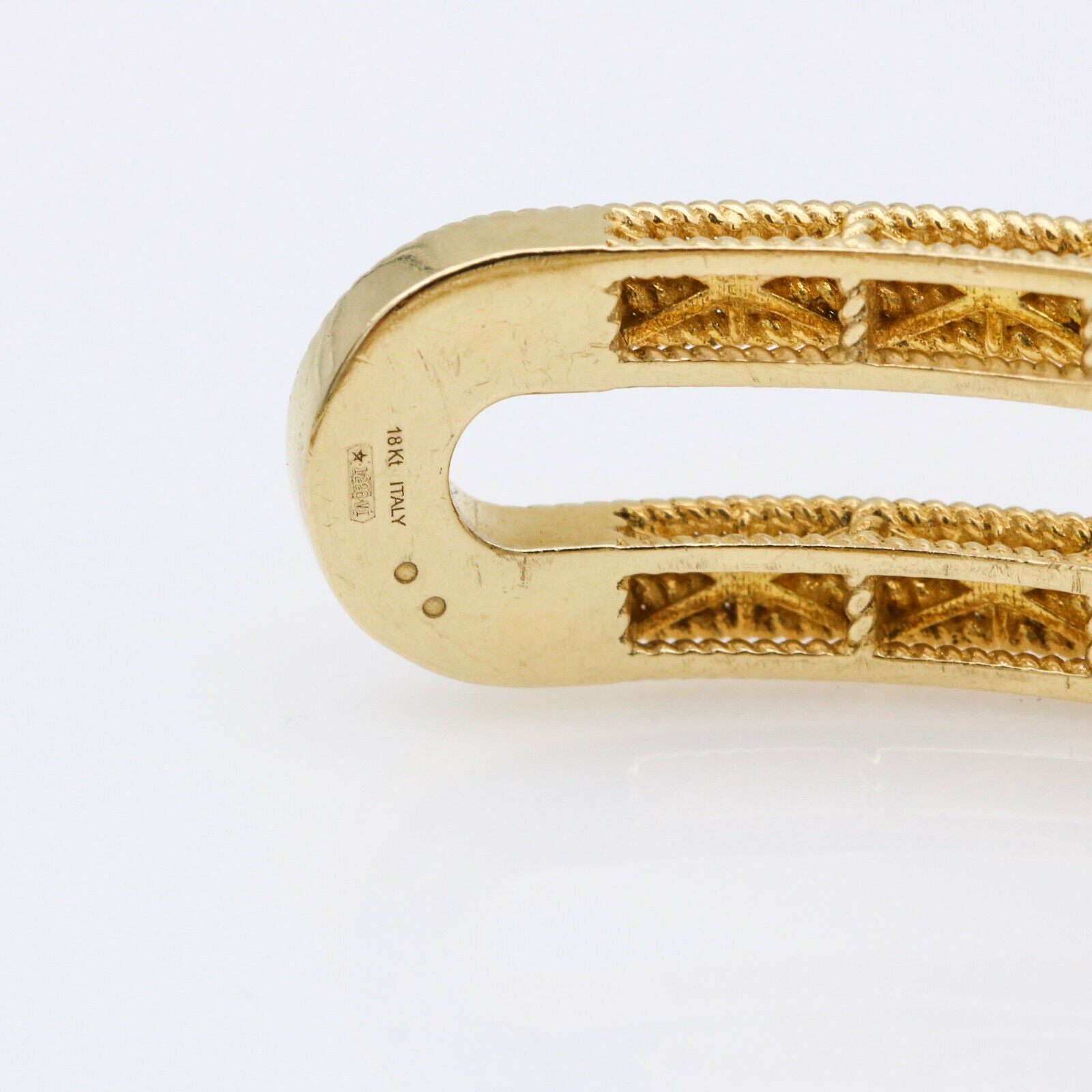 18k Italian yellow gold coil weaved bracelet with FINE diamonds