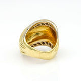 Diamond Wave Dome Wide Band Statement Ring in 18k Yellow Gold