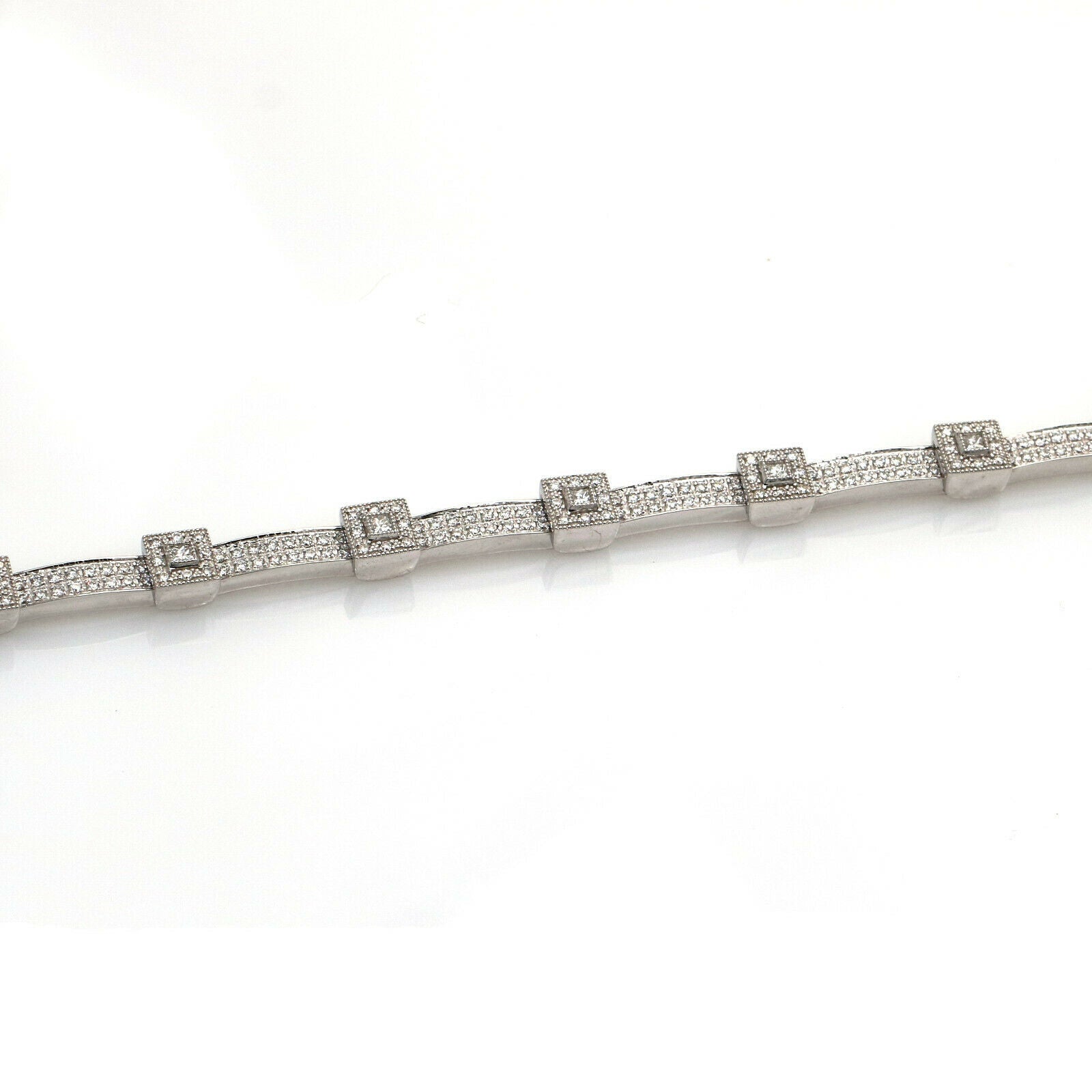 Philippe Charriol Diamond Flamme Blanche Link Bracelet 18k White Gold