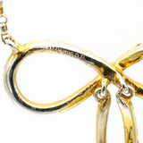 Contemporary 14K Yellow Gold Women's Diamond Infinity Bow Necklace Signed DD