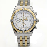 Breitling Chronomat D13050 White Dial Stainless Steel 18k Gold Men's Watch