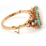 Opal and Turquoise Vintage Statement Bracelet in 14k Rose Gold