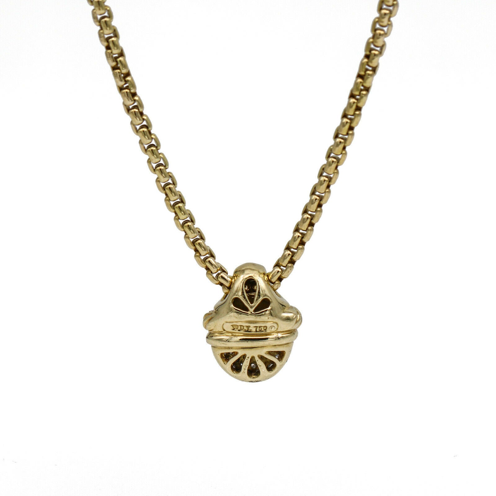 David Yurman Diamond Acorn Pendant Necklace in 18k Yellow Gold