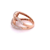 House of Baguettes Interlocking Links Ring in 14k Rose Gold