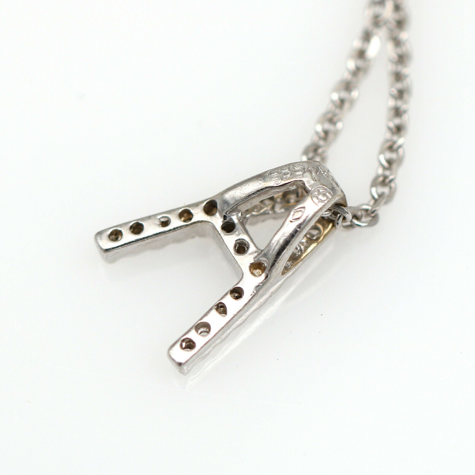 Initial Letter A Diamond Pendant Necklace in 14k White Gold (.40 tcw)