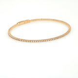 Women's Pave Diamond Flexible Bangle Bracelet in 18k Rose Gold 2.50 cttw