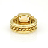 Doris Panos Citrine Retro Cable Ring in 18k Yellow Gold Size 6