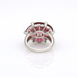 Pink Sapphire Diamond Cocktail Ring in 18k White Gold