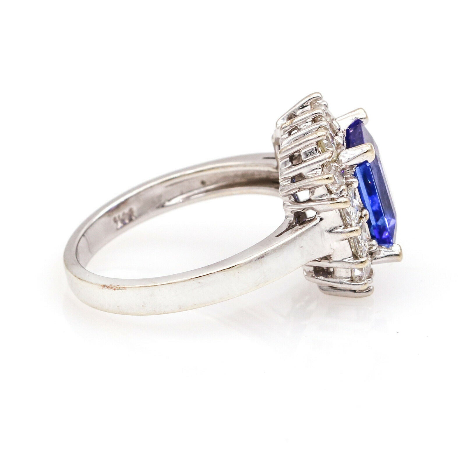 2.50 carat Tanzanite and Diamond Cocktail Ring in 14k White Gold