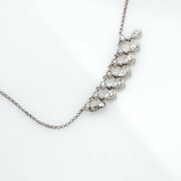 Women's Diamond Teardrop Dangle Chain Necklace in 14k White Gold