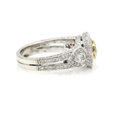 Light Fancy Yellow Diamond Engagement Ring in 18k White Gold ( 2.01 ct tw )