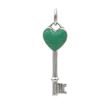 Tiffany & Co. Blue Enamel Heart Small Key in Sterling Silver