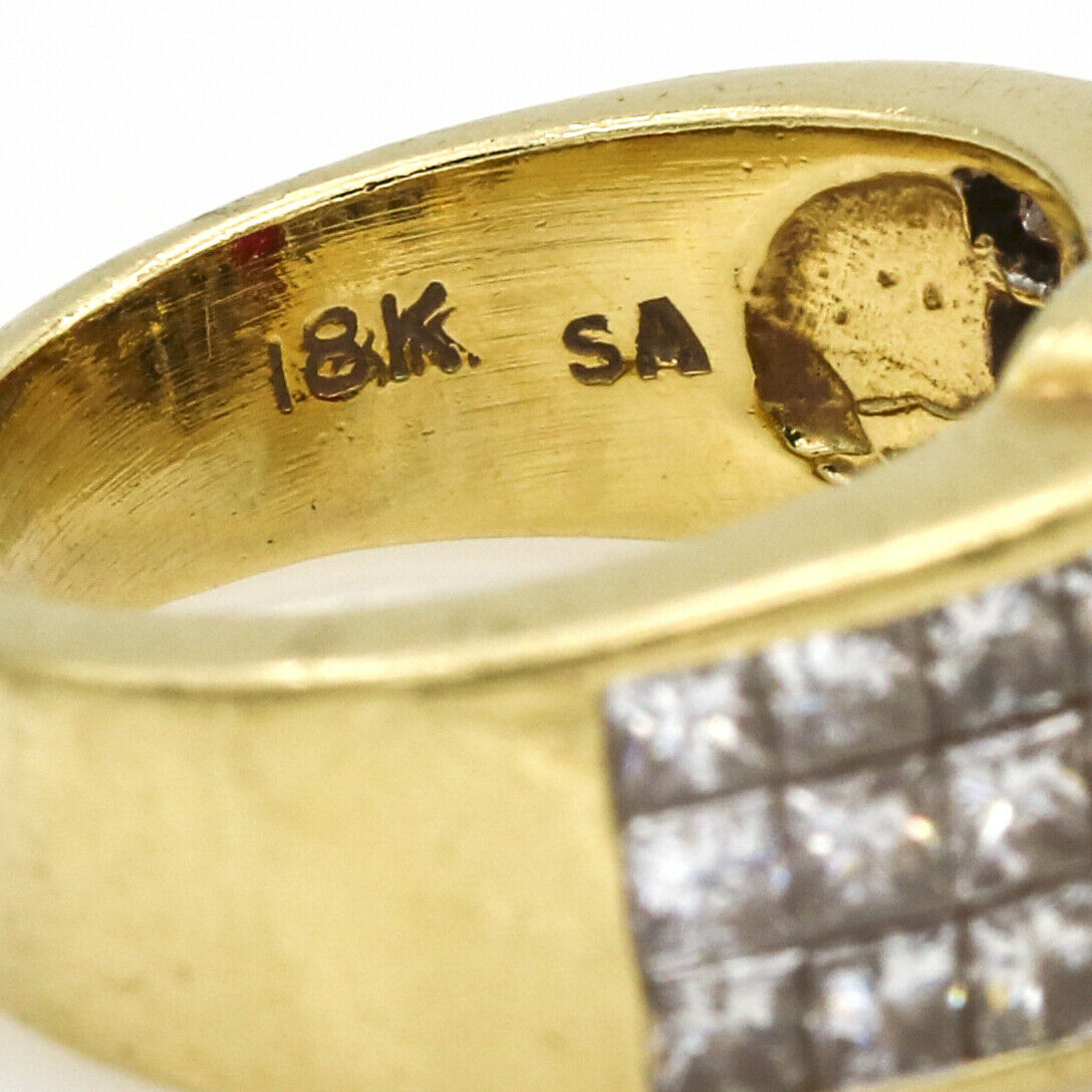 6.00 carat Signed Ruby and Diamond Statement Ring in 18k Yellow Gold