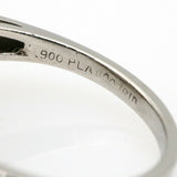 Art Deco Diamond Onyx Checkerboard Cocktail Ring in Platinum ( 3.20 ct tw )