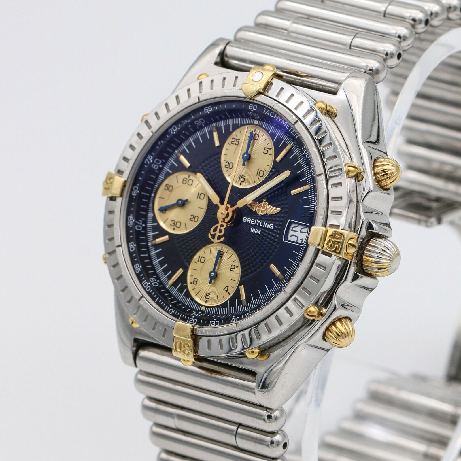 Breitling Chronomat Rouleaux B13060 Blue Dial Men's Watch with Bullet Bracelet