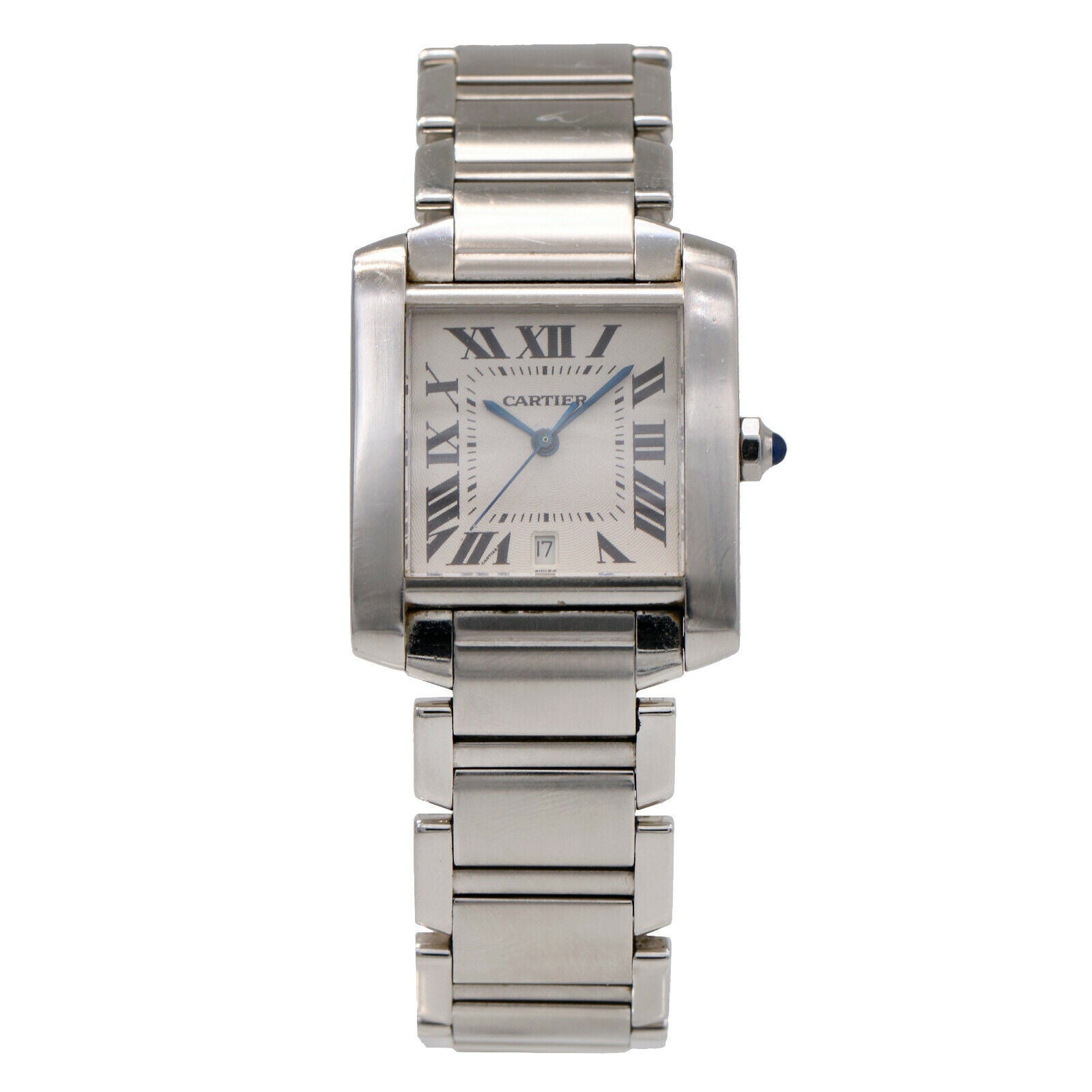 Cartier Tank Automatic Silver Dial Men s Stainless Steel Watch 2302